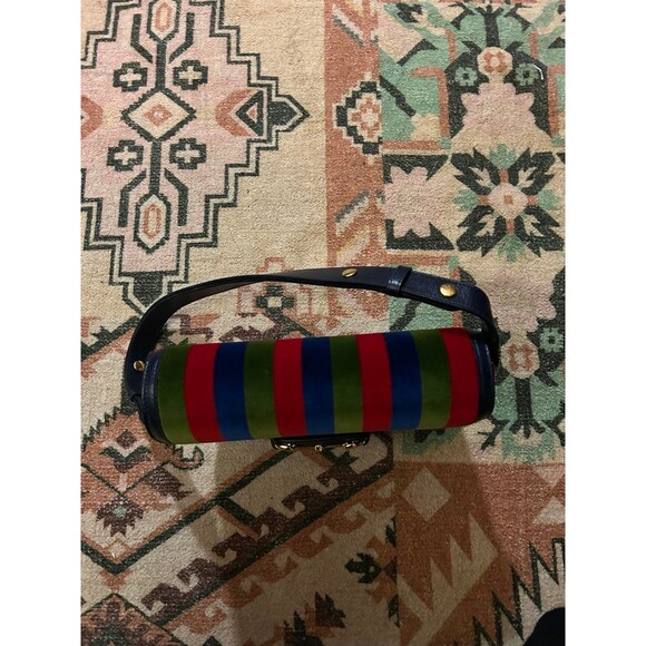 GUCCI Horsebit 1955 Velvet Azalea Calfskin Baiadera Stripe Shoulder Bag in Multi - Picture 5 of 12